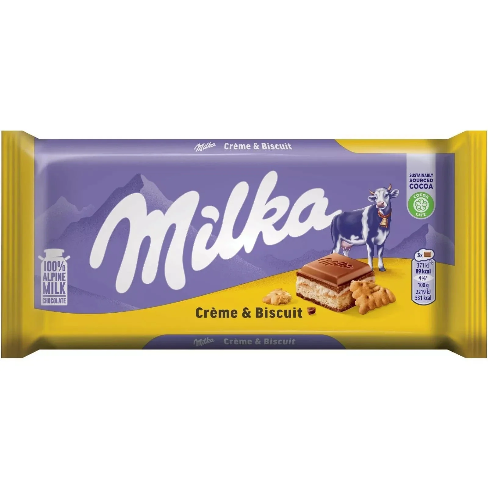 Milka Melkesjokoladebar Creme & Biscuit 100g