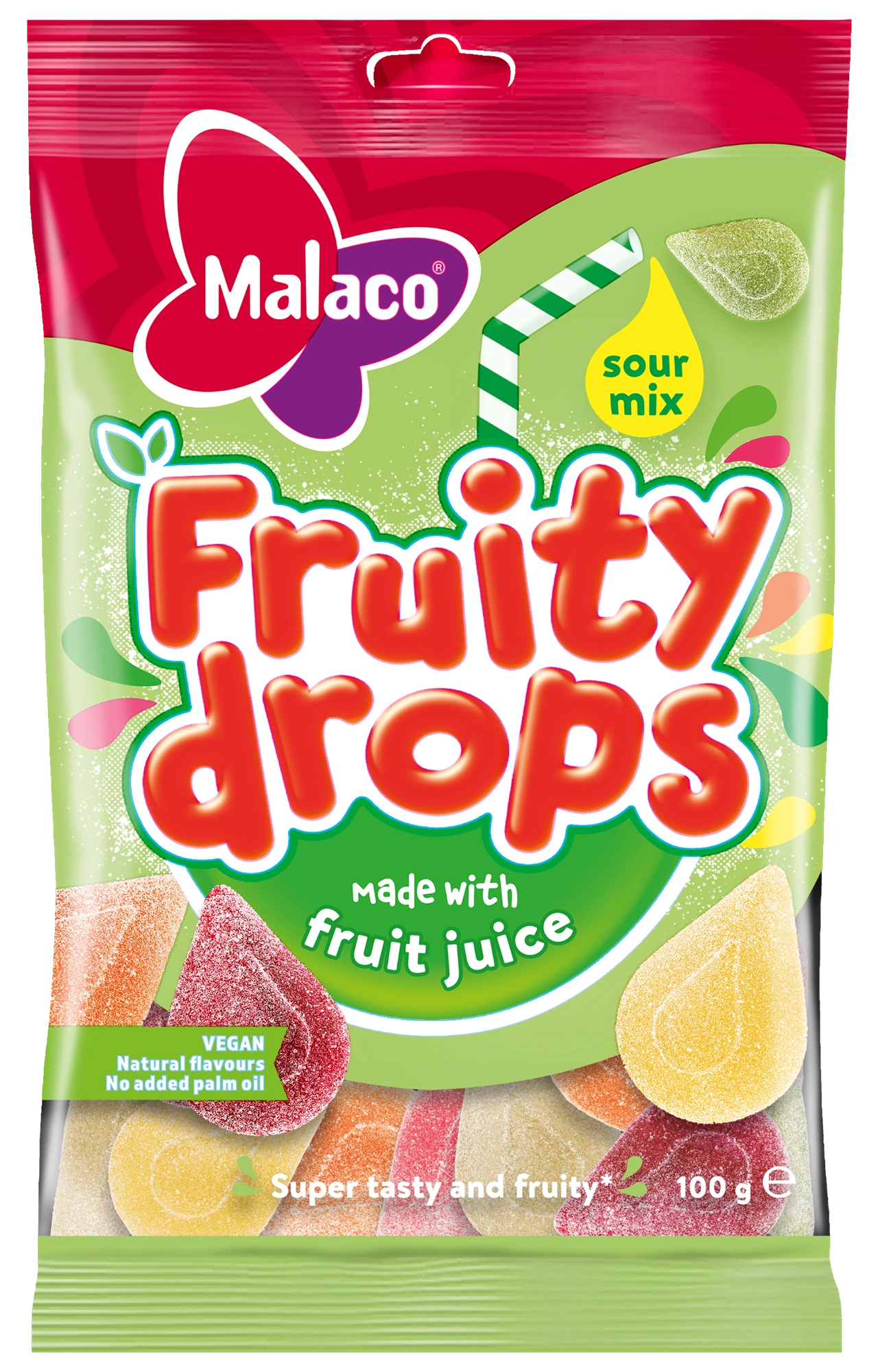 Malaco Fruity Drops Sour 100g